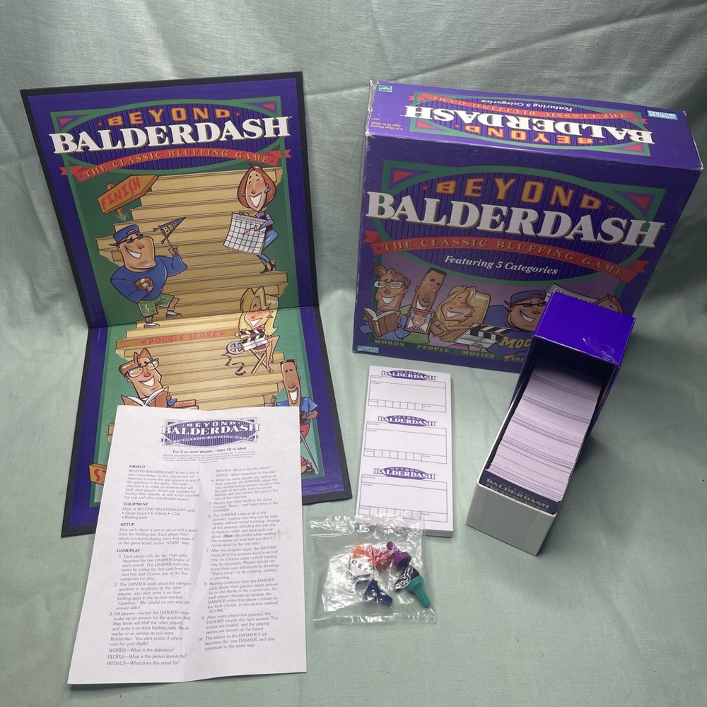 Beyond Balderdash Board Game 1997 Parker Brothers Complete Bluffing Game